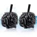 2 pieces black bath sponge light foaming extra large soft mesh shower sponge for body peeling body brush comfortable and soft