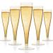 QIANQUEYUE 100 Plastic Champagne Flutes Disposable | Gold Glitter Plastic Champagne Glasses for Parties |Gold Glitter Plastic Cups | Plastic Toasting Glasses |Wedding and Shower Party Supplies