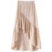 Sanahy Women's Boho Floral Leopard Ruffle High Waisted Midi Skirt - Beige - Size L - Buy Online on GoSupps.com