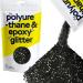 Hemway Polyurethane & Epoxy Resin Glitter 100g / 3.5oz Metallic Crystal Flake Additive for Flooring Jewelry Tumblers Glass Pigment - Extra Chunky (1/24" 0.040" 1mm) - Black Black Extra Chunky (1/24" 0.040" 1mm)