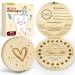Qetlavee tooth box wood milk tooth box tooth box wood milk teeth box with tweezers & desired bottle storage box for children teeth souvenir boxes for babies souvenir gifts for girls & boy heart form