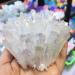 Natural Crystal Rough Crystal Decoration Natural White Angel Aura Crystal Cluster Electroplating Titanium Coating Quartz Cluster Stone Home Decoration 500-600g