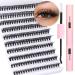 Lash Extension Kit Bond and Seal 200pcs DIY Eyelash Extension Kit 8-16MM CD Curl Wispy Lash Clusters Kit Natural Eyelash Clusters Individual Lashes Kit by Ruairie Black 201 Piece Set