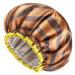 Large Shower Cap for Men and Women Oversized Waterproof Shower Cap Reusable Washable Golden Stripes Fashionable Shower Cap X-Large Pack of 1 By mikimini X-Large (Pack of 1) Golden