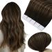Full Shine Tape in Extensions 16 Inch Invisible Hair Extensions Human Hair Color 2 Brown Fading to 8 Ash Brown and 2 Glue on Hair Extension 50 Gram 20 Pcs 16 Inch # R-2/8/2