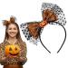 Qianyu Halloween Pumpkin Bow Headband Gothic Lace Hairband Cobweb Cosplay Costume Hair Styling Accessories for Women Girls Orange