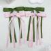 AUONY 4PCS Tassel Ribbon Hair Bows Barrettes Clips for Women and Girls - Green and Pink Hair Accessories - Buy Online on GoSupps.com