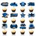 TEICTS Graduation Party Decor 2023 Graduation Party Cupcake Toppers 24 PCS Congrats Grad Cake Toppers Blue and Silver Cupcake Toppers 2023 Graduates Class of 2023 Party Decor (UK-OP-GradCupcakeBlue)