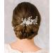SWEETV Rhinestone Pearl Bridal Hair Comb Clip - Wedding Accessories for Bride Bridesmaid in Silver - Buy Online on GoSupps.com