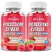 2 Pack Potassium Citrate Gummies High Potassium Supplement 1200mg Support Leg Cramps & Muscle Health Potassium Gummies for Adults & Kids Vegan Raspberry Flavor 120 Count 120 Count (Pack of 1)