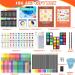Deluxe Art Set with 186 Art Supplies, 24 Acrylic Paints, Crayons, Colored Pencils, 2 A4 Drawing Pads, 1 Coloring Book - Creative Gift Box for Artists, Beginners, Kids - Brown - Buy Online on GoSupps.com