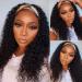 Headband Wig Human Hair Deep Wave 18 inch None Lace Front Wig Human Hair Machine Made Wigs Glueless Curly Hair Headband Half Wigs for Black Women Human Hair Natural Color 18 Inch Headband Wig Deep Wave