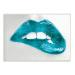 Stupell Industries Modern Blue Fashion Lip Bite Feminine Glam Photography Designed by Sarah McGuire Wall Plaque 15 x 10 Silver