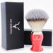 Jag Shaving Men's Shaving Brush Synthetic Silvertip Ergonomic Design Red