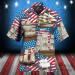 Martmory Men's Casual Hawaiian Shirt - Parrot Tropical Print, 4 Way Stretch, Short Sleeve Button Down - D-beige Large - Buy Online on GoSupps.com