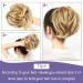 Honey Blonde Mix Bleach Blonde Messy Hair Bun Straight Hairpiece for Women - 4 Pcs Tousled Updo Hair Extensions with Short Ponytail Scrunchies - Buy Online on GoSupps.com