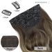 Deethens 20 Beach Wavy Clip-In Hair Extensions - Dark Root to Cold Brown Mix Ash Blonde 20 Inch - Buy Online on GoSupps.com