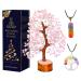 Rose Quartz Crystals - Bonsai Tree - Calming Crystals - Home Decor Accessories - Pink Tourmaline Crystal - Healing Crystals - Presents for Women - Spiritual Gifts Rose Quartz Tree Combo
