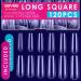 120 PCs Fake Clear Acrylic Nails Tips - Fake Full Cover Nails Tips - Press on Nail Tips for Acrylic Nails Professional - False Glue on Acrylic Nails Tips Square - Acrylic C Curve Long Square Press on Nails SQUARE Long 120