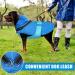 Mosucoirl Waterproof Dog Coat with Dishes Hooded Reflective Rain Jacket for Small & Medium Dogs in Blue - Buy Online on GoSupps.com