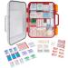 Rapid Care First Aid 804-15-12 100 Person 376 Piece Emergency First Aid Kit  Exceeds 2015 OSHA/ANSI Standards  Wall Mountable  Multi Compartment with Easy Access Tilt Trays Clear/Red Meets OSHA / ANSI 2015 - Buy Online on GoSupps.com