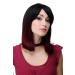 WIG ME UP H9705-2F118 Ladies Ombre Black & Aubergine Wig | Quality Shoulder Length Straight Wig with Curved Tips - Shop Internationally - Buy Online on GoSupps.com