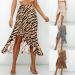 Sanahy Women's Boho Floral Leopard Ruffle High Waisted Midi Skirt - Beige - Size L - Buy Online on GoSupps.com