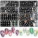 SILPECWEE 8 Pieces Nail Stamping Plate Flower Leaf Holiday Nail Stamps Nail Art Stencils Stamping Plates For Nails Manicure Stamping Kit Simple Style 1