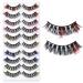 Colored Eyelashes Russian Strip Lashes with Color DD Curl Colored Lashes Natural Thick Volume 2 Styles Fake lashes 10 Pairs (5 Colors Mixed) 10 Pairs Colored Eyelashes