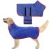 Jostift Dogenbadema made of microfiber absorbent dog bathing coat dog bempering quickly drying bath towel with adjustable straps for large remedies and small dogs (blue-l) Large