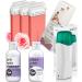 6x wax cartridges pink heater cleaner after wax and 100x fleece strips 1x pre cleaner Mr. Wax 1x after wax each 150ml