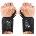IPOW Professional Stiff Wrist Wraps for Weightlifting 2 Pack Gym Wrist Straps for Working Out Weight Lifting Wrist Brace for Men & Women Wrist Support with Thumb Loop for Bench Press Deadlift Black