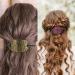 Bohemian Oval Hair Clip Set - 6pcs Synthetic Leather & Wooden Slide Tab | Perfect Hair Accessories for Women & Girls - Buy Online on GoSupps.com