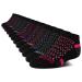 Reebok Girl's Cushioned Comfort No-Show Ankle Low Cut Socks (12 Pack) Black Multi Large