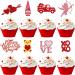 24PCS Happy Valentine's Day Cupcake Toppers Glitter Heart Love Valentines Food Picks Cake Decorations Supplies - Buy Online on GoSupps.com