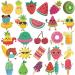 120 pcs Glitter Temporary Tattoos for Kids Summer Cartoon Fruit Waterproof Fake Tattoos Watermelon Strawberry Pineapple Tattoos Sticker for Boys Girls Birthday Party Favors