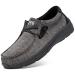 LARNMERN Slip Resistant Men's Loafers Non Slip Work Shoes Zapatos Restaurante Trabajo Lightweight Food Service Walking Fishing Driving Chef Shoes Slip-On 13 Light Black
