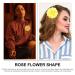 Frcolor Big Yellow Rose Hairpin & Brooch for Women Party - Artificial Flower Clips - Buy Online on GoSupps.com