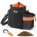 Slowton treats for dogs: feed bag dog training with large storage space and several functional pockets-hand-free snack bags with reflective stripes for dog food & walking orange