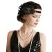 BABEYOND 1920s Headband Women Gatsby Costume Accessories 20s Flapper Feather Hairband Black