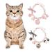 URROMA 2 Pieces Pet Pearl Collar Adjustable Bow Design Pearl Collar Necklace for Cats Small Dogs S