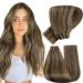 Hot sales product Hetto brown tress real hair extensions remy real hair excessions extensions excessions real hair #4/27 dark brown highlights red blonde 100g 45 cm 45cm 3-3/27 dark brown with red blonde