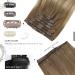 Moresoo Real Hair Extensions Clip Ombre Balayage - Remy Clip-In Extensions 120g 50cm #8/22 - Smooth Light Brown & Gold Blonde 7PCs - Buy Online on GoSupps.com