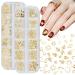 NICENEEDED 2 Boxes Christmas Nail Art Sequins 3D Snowflake Snowman Bell Elk Design Nail Glitters Holographic Laser Gold Xmas Nail Art Flakes for Christmas Party Nail Decoration