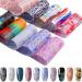 Duufin 200 Sheets Nail Foils - Laser Flower & Starry Sky Transfer Stickers for DIY Nail Art - Buy Online on GoSupps.com