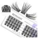Beyelian single eyelashes C curl cluster eyelashes cluster lashes 48 PCs 0.07mm 10-16mm mixed diy eyelash extensions individual lashes at home super thin transparent band (twin flowers) 48 pieces (1 Pack) C-clear twin flowers