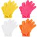 WIFUN 8 PCS Exfoliating Gloves Body Scrub Gloves Deep Body Exfoliator Mitt Dead Skin Remover Shower Scrubbing Gloves for Women and Men (Rose Red Orange White Yellow)