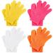 WIFUN 8 PCS Exfoliating Gloves Body Scrub Gloves Deep Body Exfoliator Mitt Dead Skin Remover Shower Scrubbing Gloves for Women and Men (Rose Red Orange White Yellow)