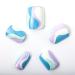 Novo Ovo Short Corner Oval Press On Nails - Purple White Green Strudel - Lavender Stick Artificial Fingernails with Glue for Valentine's Day | International Shipping - Buy Online on GoSupps.com