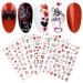 9 Sheets Valentines Day Nail Art Stickers Decals Self-Adhesive Love Rose Flowers Red Black Nail Supplies Nail Art Design Decoration Accessories